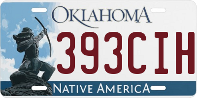 OK license plate 393CIH
