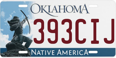 OK license plate 393CIJ