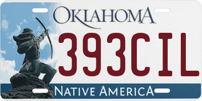 OK license plate 393CIL