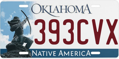 OK license plate 393CVX