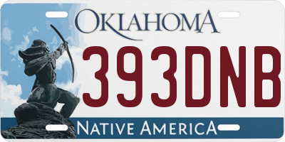 OK license plate 393DNB