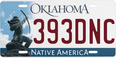 OK license plate 393DNC