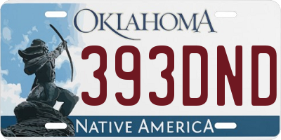 OK license plate 393DND