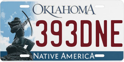 OK license plate 393DNE