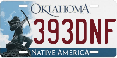 OK license plate 393DNF