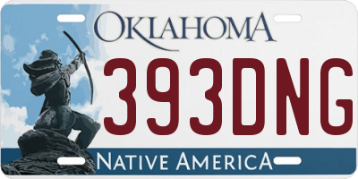 OK license plate 393DNG