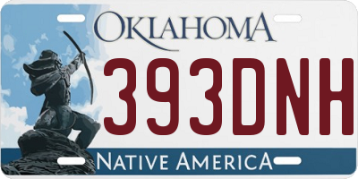 OK license plate 393DNH