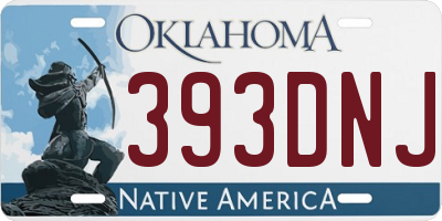 OK license plate 393DNJ