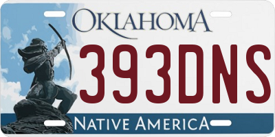 OK license plate 393DNS