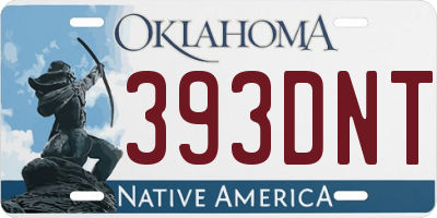 OK license plate 393DNT