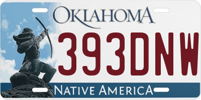 OK license plate 393DNW