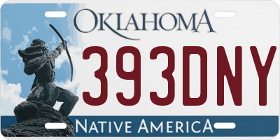 OK license plate 393DNY