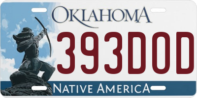 OK license plate 393DOD