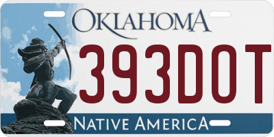 OK license plate 393DOT