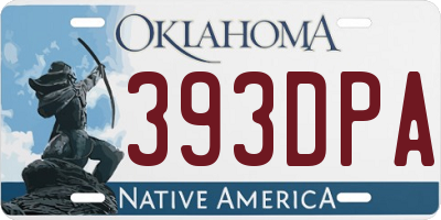 OK license plate 393DPA