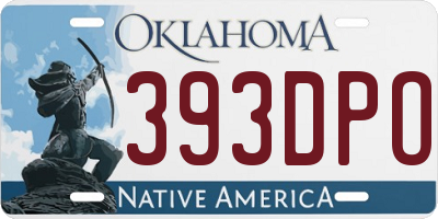 OK license plate 393DPO