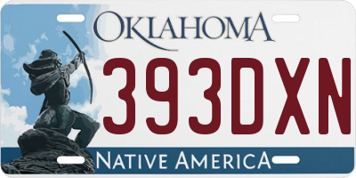 OK license plate 393DXN