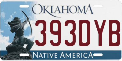 OK license plate 393DYB