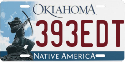 OK license plate 393EDT