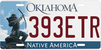 OK license plate 393ETR