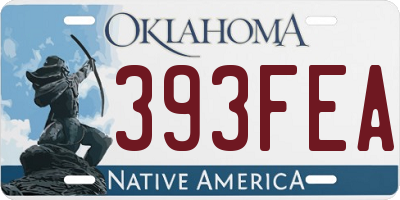 OK license plate 393FEA