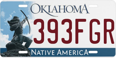 OK license plate 393FGR