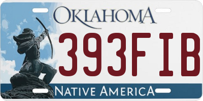 OK license plate 393FIB