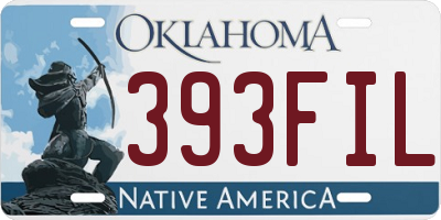 OK license plate 393FIL