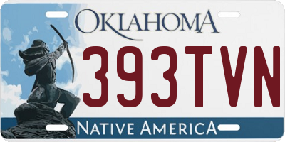 OK license plate 393TVN