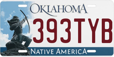 OK license plate 393TYB