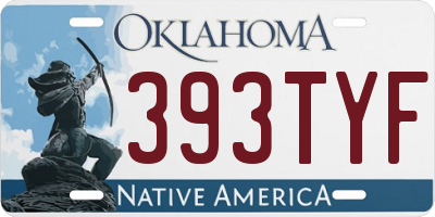 OK license plate 393TYF