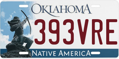 OK license plate 393VRE