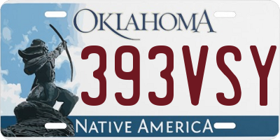 OK license plate 393VSY