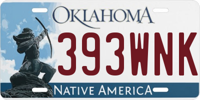 OK license plate 393WNK