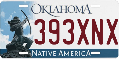 OK license plate 393XNX