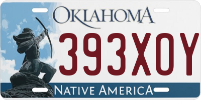 OK license plate 393XOY