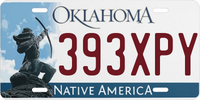 OK license plate 393XPY