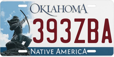 OK license plate 393ZBA