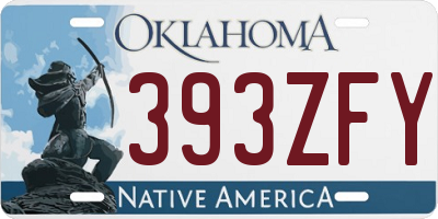 OK license plate 393ZFY