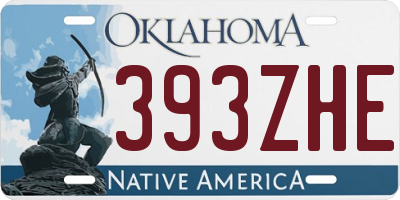 OK license plate 393ZHE