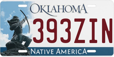 OK license plate 393ZIN