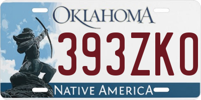 OK license plate 393ZKO