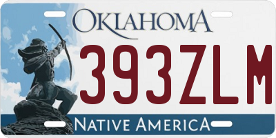 OK license plate 393ZLM