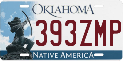 OK license plate 393ZMP