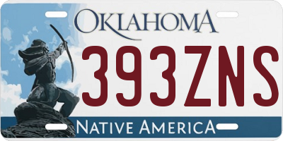 OK license plate 393ZNS