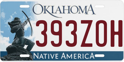 OK license plate 393ZOH