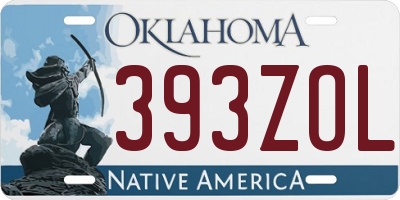 OK license plate 393ZOL