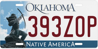 OK license plate 393ZOP