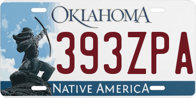 OK license plate 393ZPA
