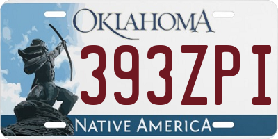 OK license plate 393ZPI